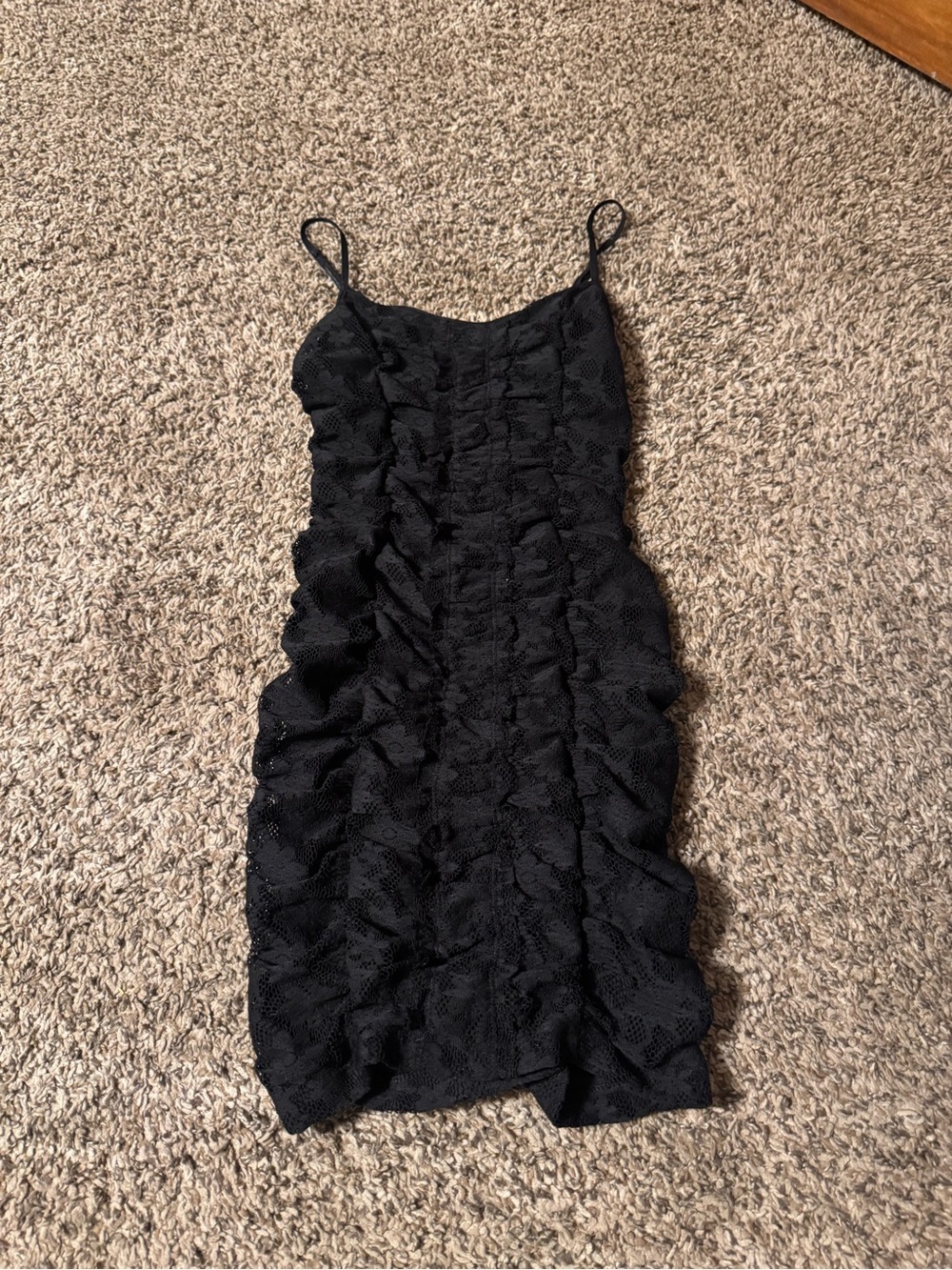 Urban Outfitters Black Ruffle Lace Mini Dress
